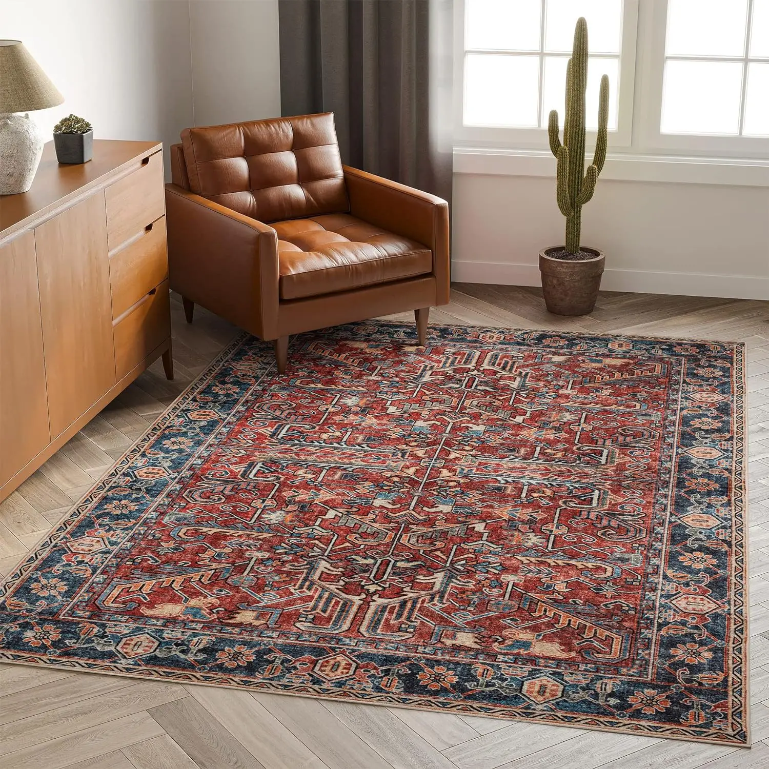 VIKAMA Vintage Persian Large Carpet Living Room Home Decoration Sofa End Table Area Blanket Bedroom Study Dining Room Floor Mat - view 2