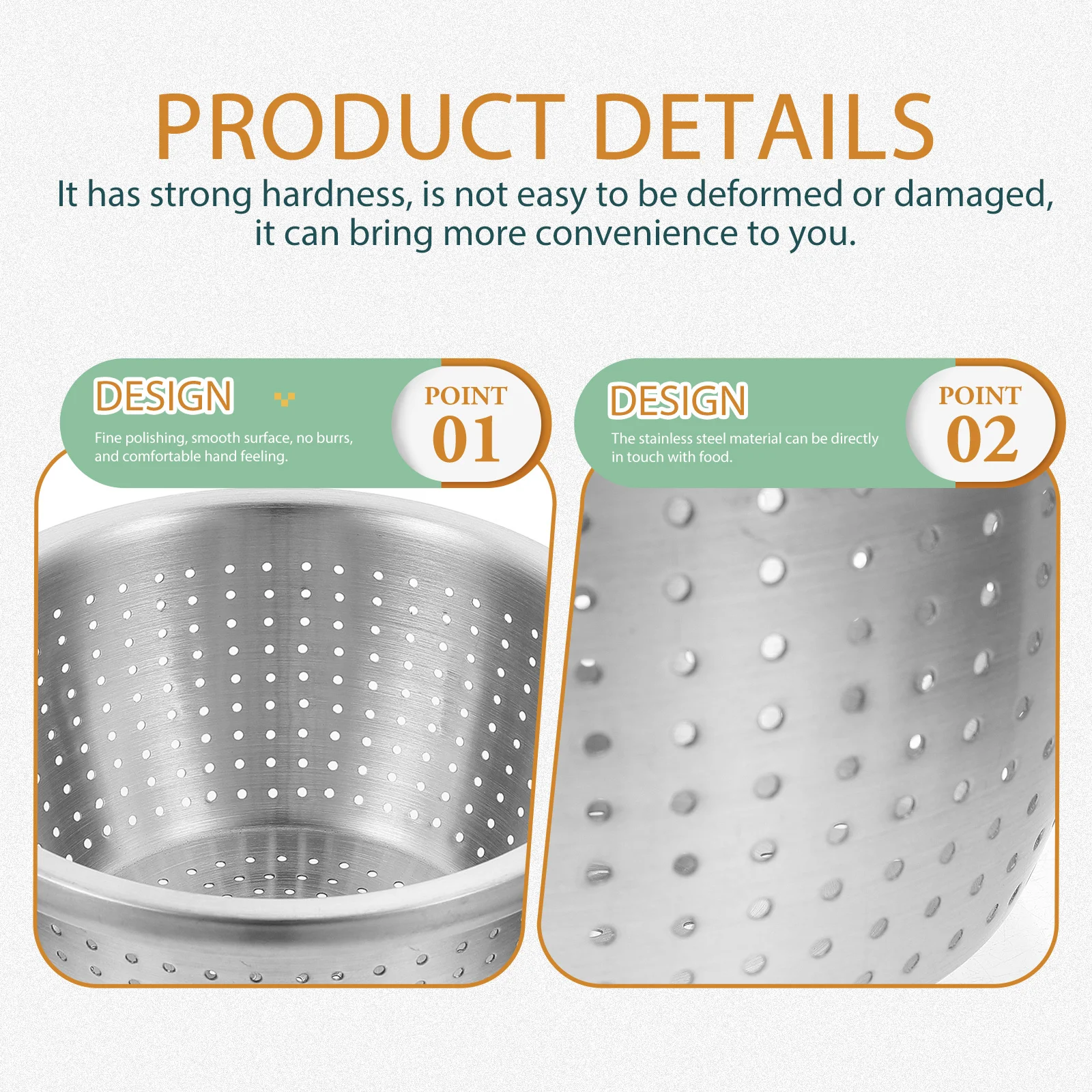 

Stainless Steel Vegetable Basin Rice Washing Drain Basket for Food Fruit Produce Bowl Sieve and