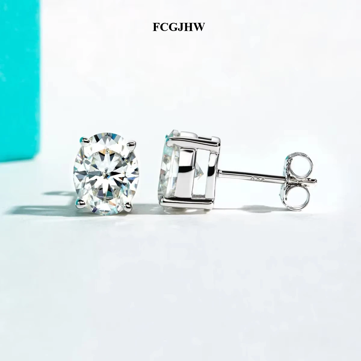 FCGJHW 10K Gold Post 4/2/1ct Oval Cut Moissanite Stud Earring Anti-allergy Eearrings For Women Jewelry Gifts Wholesales 2026