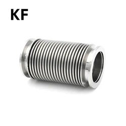 KF16 KF25 KF40 KF50 Bellows High Vacuum Corrugated Flexible Pipe 100-1000mm Length 304 Stainless Steel Helium Leak Detection