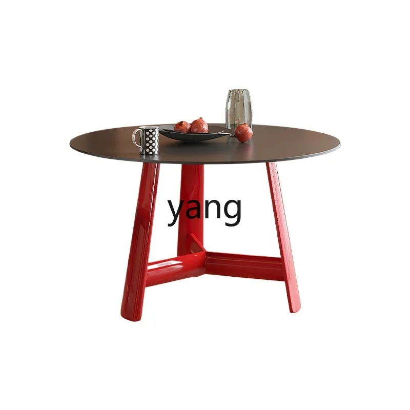 

LMM Minimalist round Stone Plate Dining Tables and Chairs Set Small Apartment Simple Living Room Negotiation Table