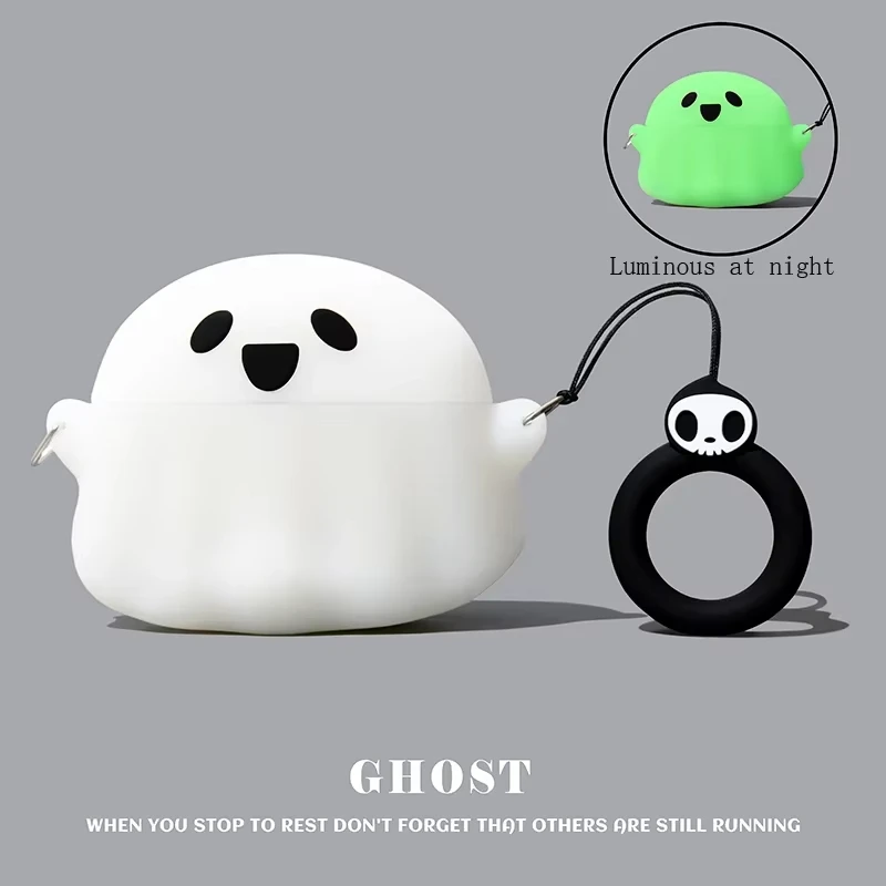 

Case for 2024 Airpods 4 Pro 1 2 Generation Silicone Cover for Apple Airpods 2nd 3 3rd Gen Shell Ghost Specter with