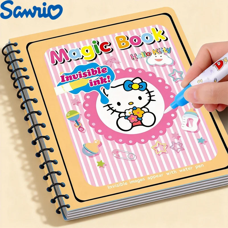 

Sanrio Cartoon Graffiti Painting Book Hello Kitty Kuromi Cinnamoroll My Melody Children DIY Magic Watercolor Painting Toys Gifts