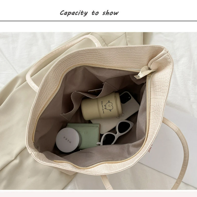 TRAVEASY 2024 Large Capacity PU Leather Top Hand Bags for Women Fashion Solid Color Female Tote Bags Casual Ladies Shoulder Bags