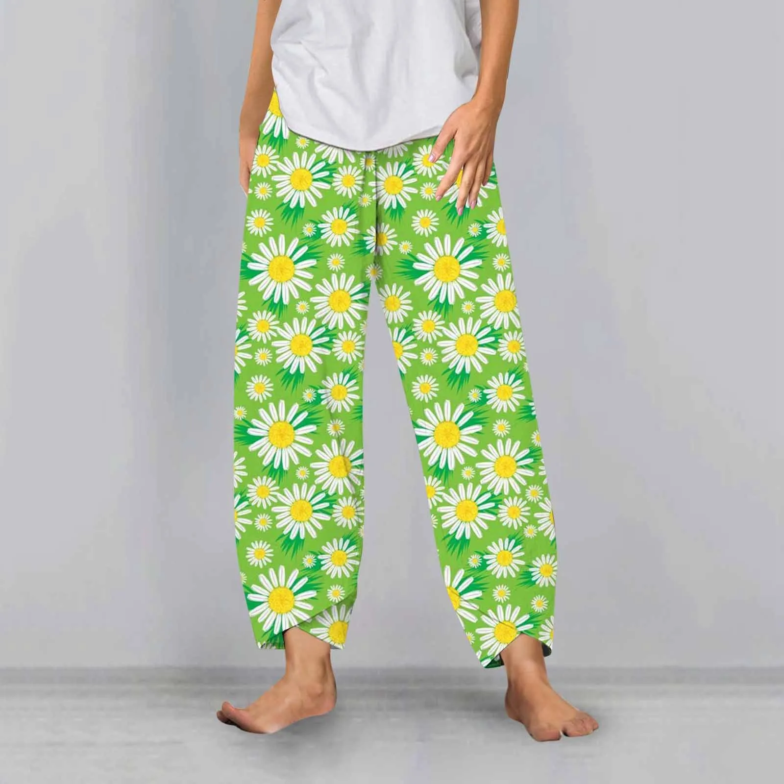 

Printed Pants For Women 2024 Spring Summer Fashionable Cool And Comfortable Loose Wide Leg Casual Trousers Long Yoga Pants