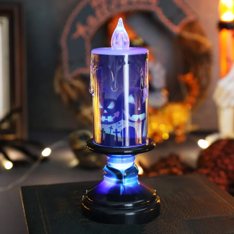 Halloween LED Candle Lights Horror Ghost Pumpkin Castle Hallowen Party Decoration Hanted House Horror Props Outdoor Ornaments