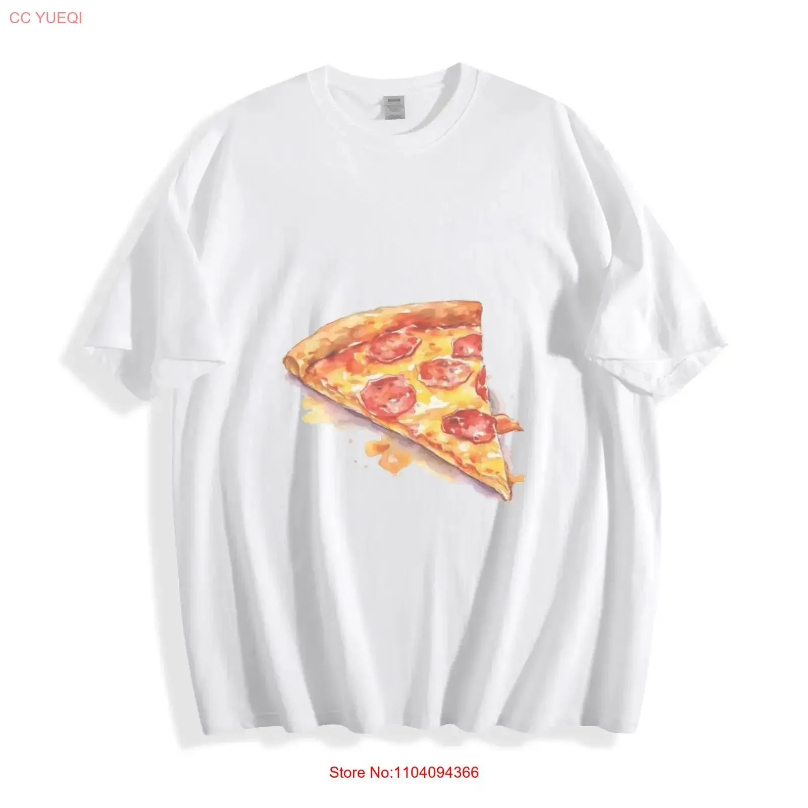 T-shirt Pepperoni Bliss, motif tranche de pizza aquarelle, style vintage, vêtements de créateur, confortable, élégant, respirant, légèrement délavé