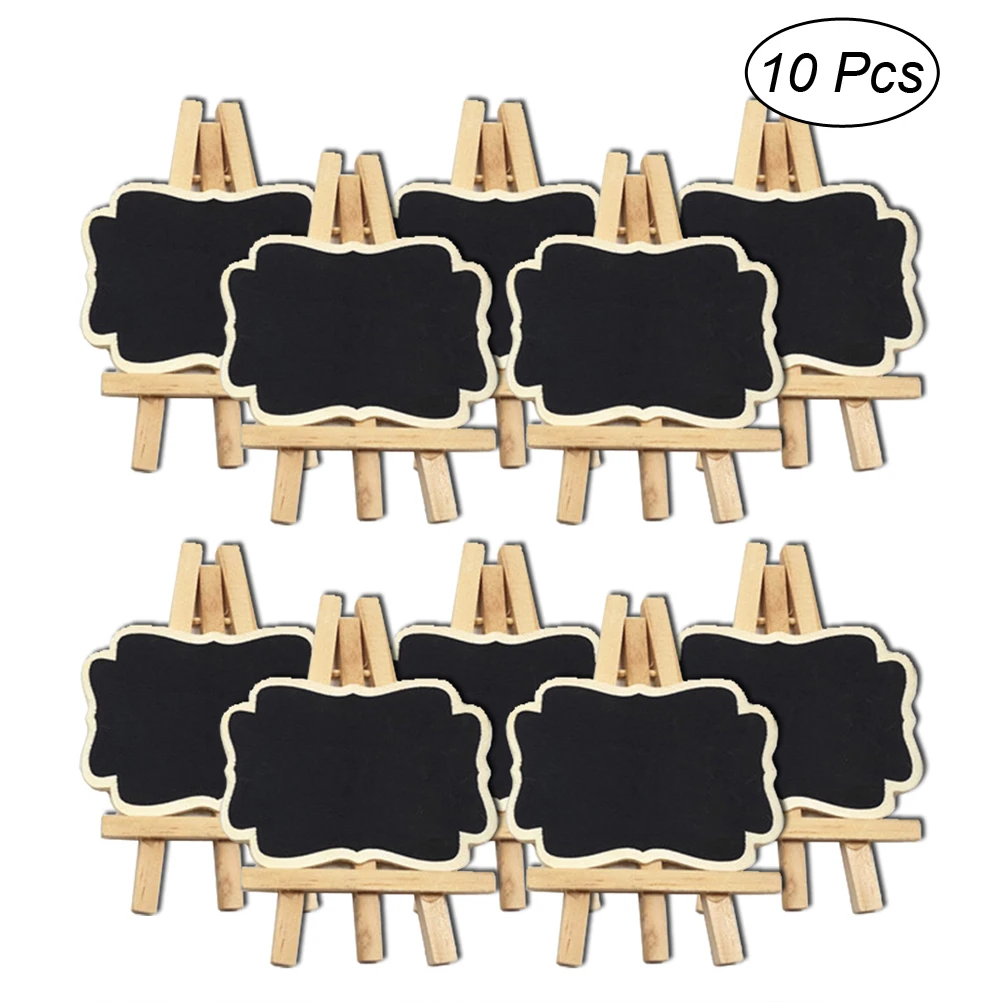 

10pcs Mini Blackboard Wooden Chalkboard Signs Round Base Table Decoration St Home Office Party Use Kids Gift