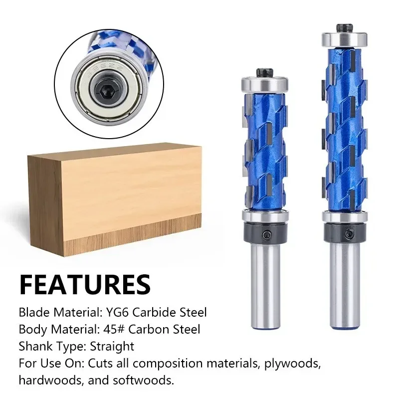 12mm (1/2") CMCP Flush Trim Bit | Solid Carbide Spiral End Mill | Double Bearing CNC Router for Wood