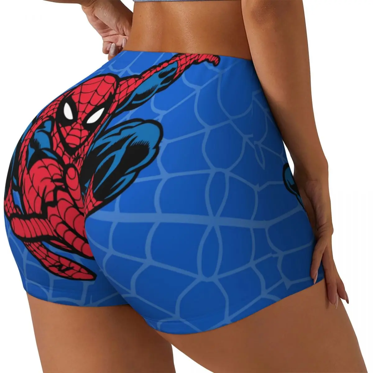 Custom Spider Superhero Workout Volleyball Biker Shorts Women's Gym Yoga Shorts