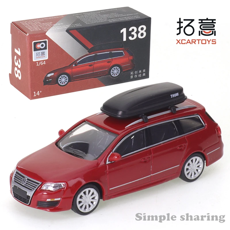 XCARTOYS 1/64 Volkswagen R36 B6 Wagon White Car Alloy Toys Motor Vehicle Diecast Metal Model Kids Xmas Gift Toys for Boys