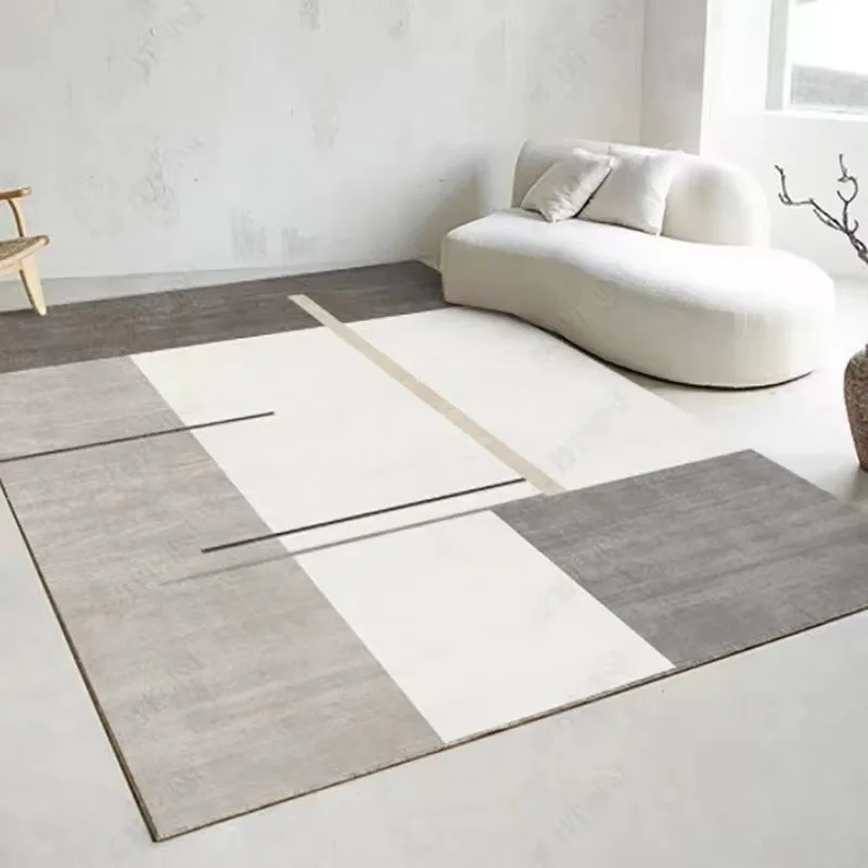 VIKAMA Morandi Abstract Geometric Rug for Minimalist Living Room Bedroom Showroom, Durable & Non Slip Home Furniture Decor