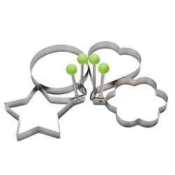 Stainless Steel Egg Shaper Egg Mold Pancake Molds Ring Heart Flower Kitchen Gadget Cooking Tools