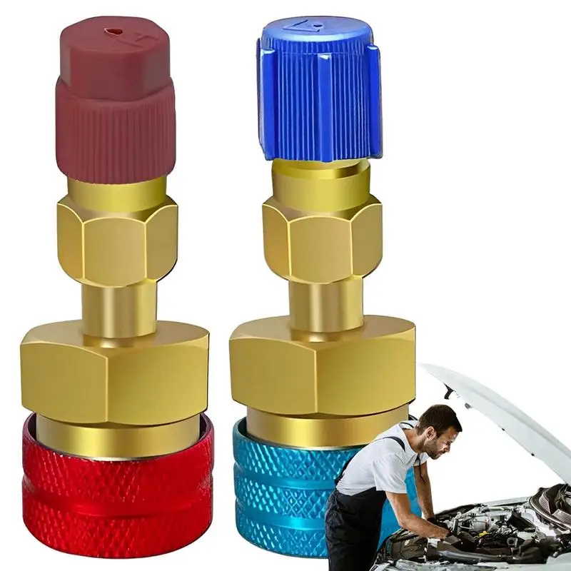 Adapter For A/c Refrigerant Brass Connector Adapter Hose Fitting R1234YF To R134A Replacement Connector Conversion Adapter For