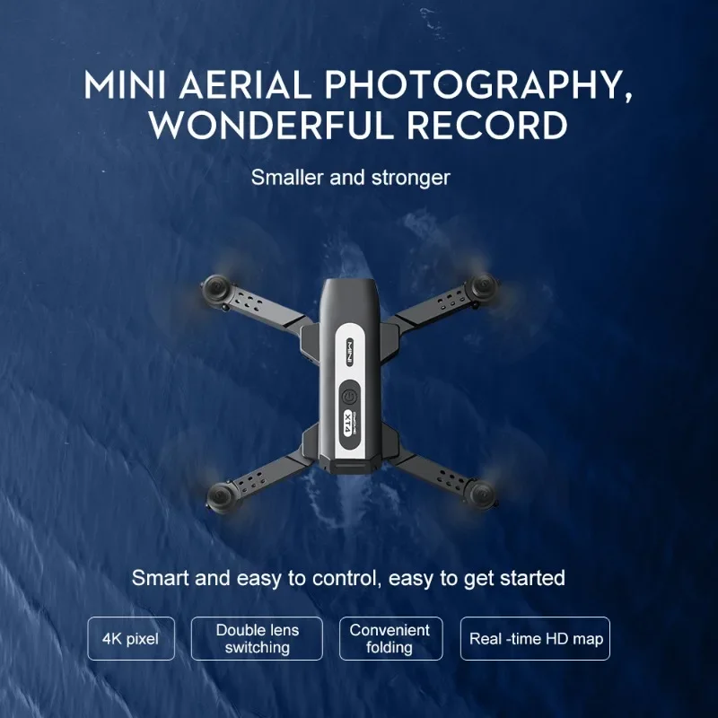 XT4 Rc Professional Drone Dual 4K Cameras 4K Wide Angle HD Camera Foldable Quadrotor Helicopter Height Fixed Remote Control Toy