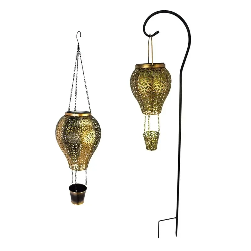 LED Hot Air Balloon Lantern Solar Garden Light Decor Outdoor Landscape Lamp