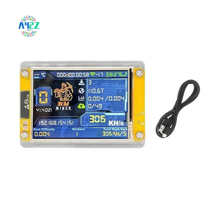 A42Z-306KH/S Nmminer Nerdminer Bitcoin Crypto Solo Miner 2.8 Inch Smart Display Nerdminer Upgraded 306KH/S Harshrate