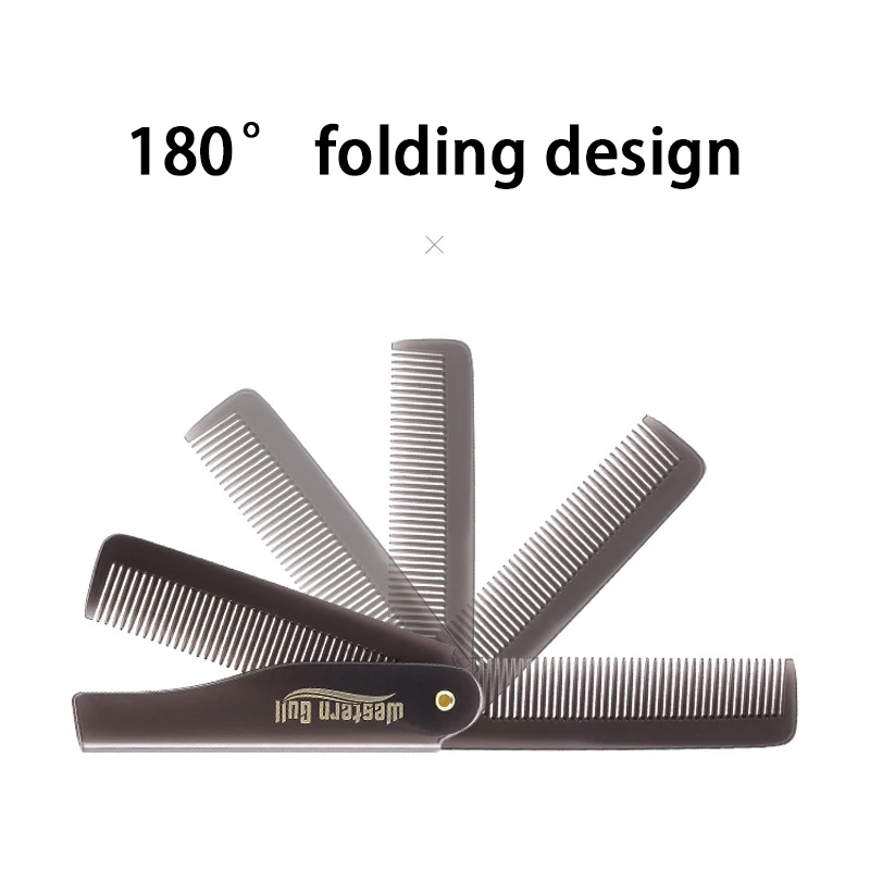 Portable Foldable Pocket Combs Oil Head Plastic Beard Combs Hair Styling Tool Combs For Man Women Folding Comb Barber Hair Tool'