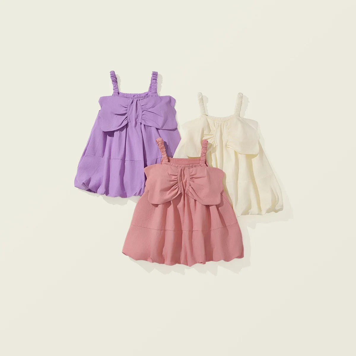 

2024 Summer New Arrival Girls Sleeveless Bow Purple Designer Cute Party Princess Dress Custume 12M-7T