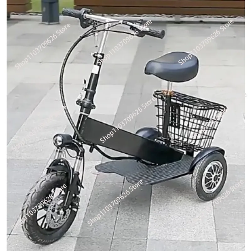 New Lightweight Lithium Battery Electric Tricycle Folding Scooter for Adult Kid Pick-up and Drop-off