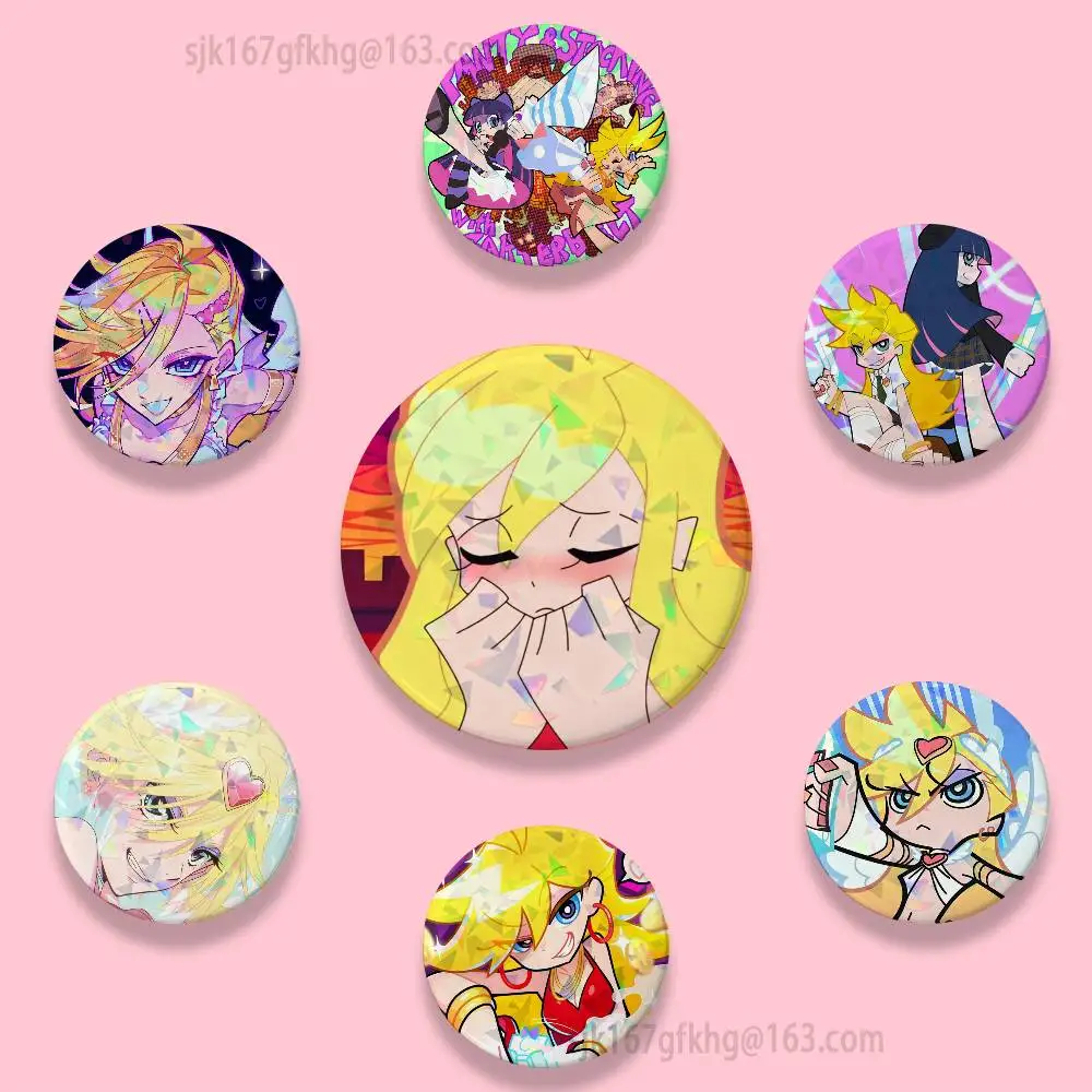 New PANTY STOCKING Cartoon Badge Stage Brooches on Backpack Clothes Handmade Round Enamel Pins for Jewelry Gift Bag Accessory