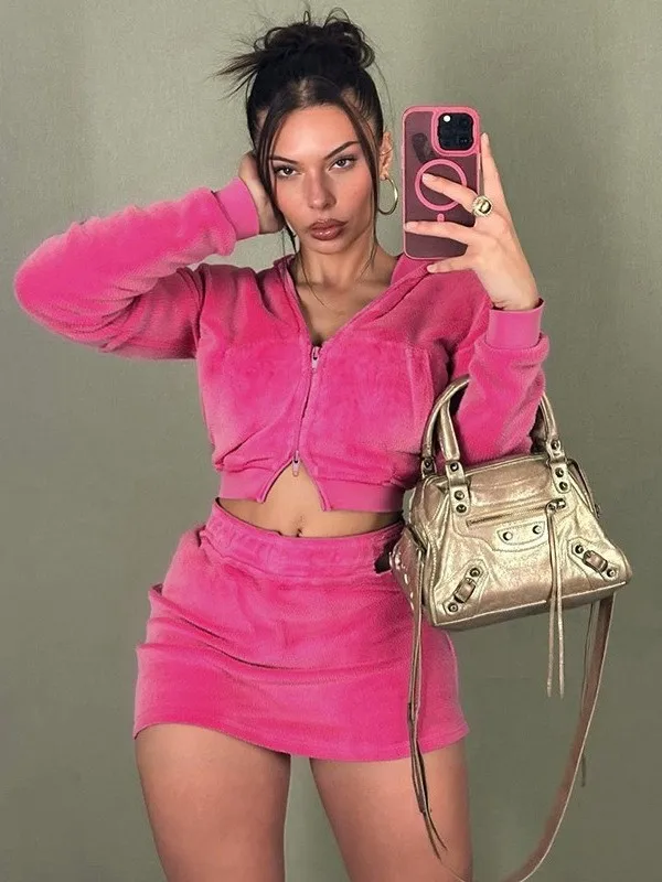 

Комплект с юбкой с высокой талией и открытой кофтой-кардиганом, облегающий дизайн, модные повседневные брюки с высокой талией для женщин