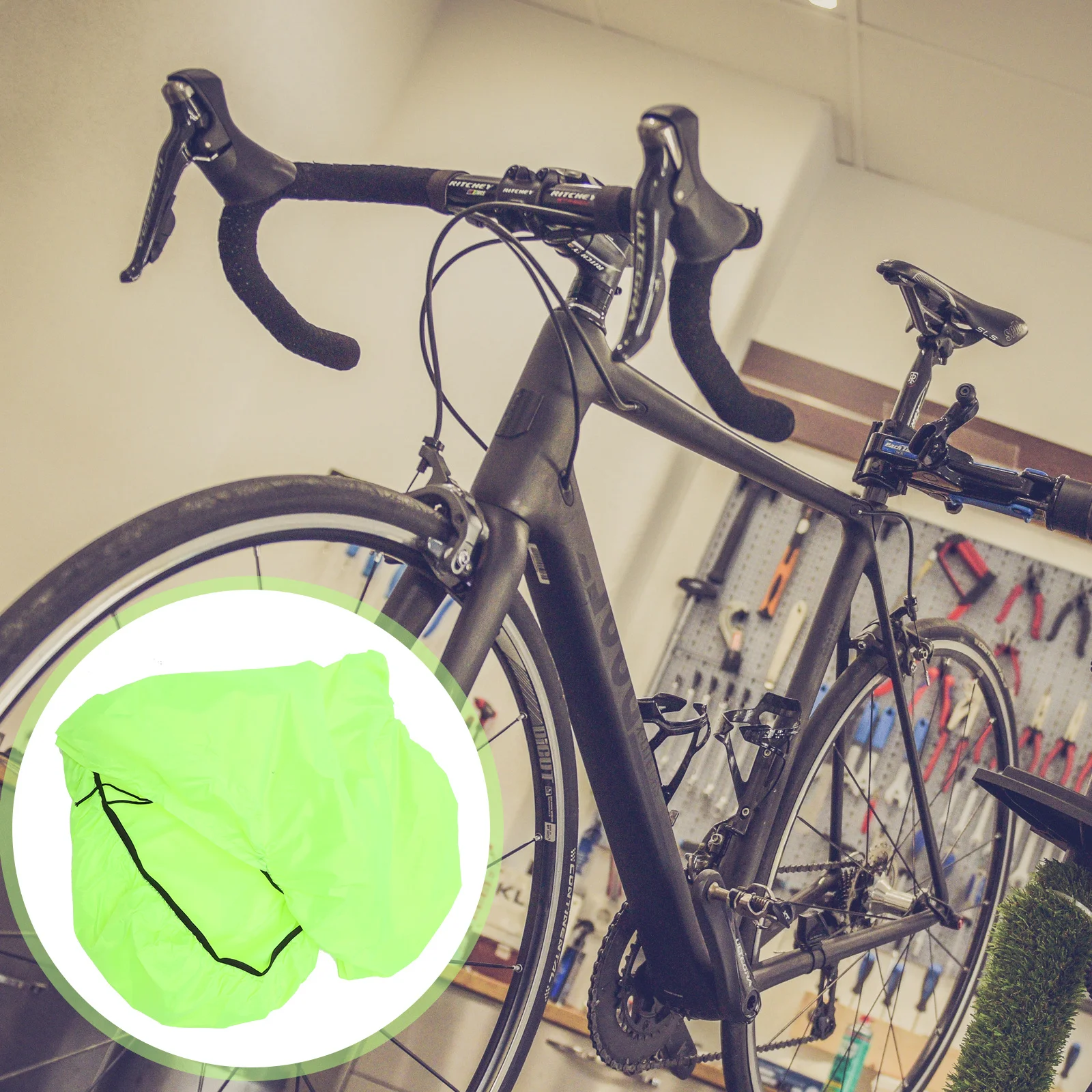 

Bag Bicycle Rain Cover Green Waterproof Windproof Bike Rear Shelf Luggage Rain Cover Lightweight Foldable Rainproof