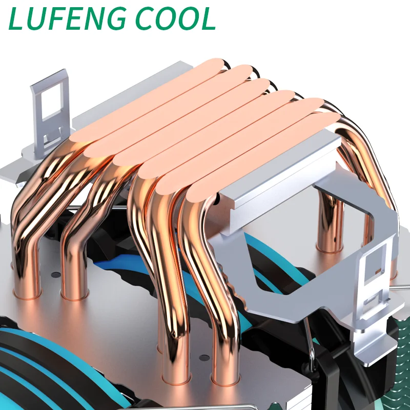 Lufengcool Pc Fan 6 Heatpipes Cpu Koeler 12th 1700 1200 1155 1151 1150 1156 X79/X99 R5 AM4 Amd am3 FM2 2011/2066 AM5