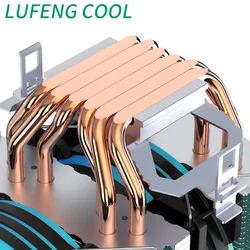 Lufengcool PC Fan 6 Heatpipes CPU Cooler 12th 1700 1200 1155 1151  1150 1156  x79/x99 R5 AM4 AMD AM3 FM2 2011/2066 AM5