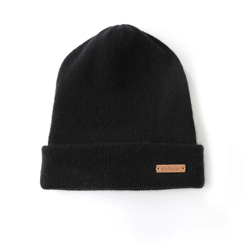 

100% cashmere women's pullover hat solid color knitted comfortable and warm autumn and winter hot selling women's cashmere hat