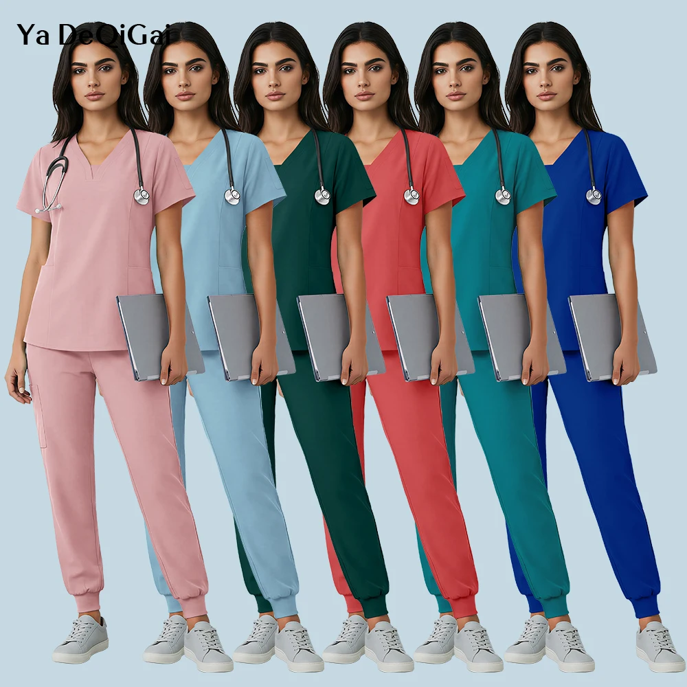 Hot Selling Summer Medical Work Wear Quick Drying Nurse Scrubs Set for Women Stretch Clinical Uniforms Hospital Nursing Clothes