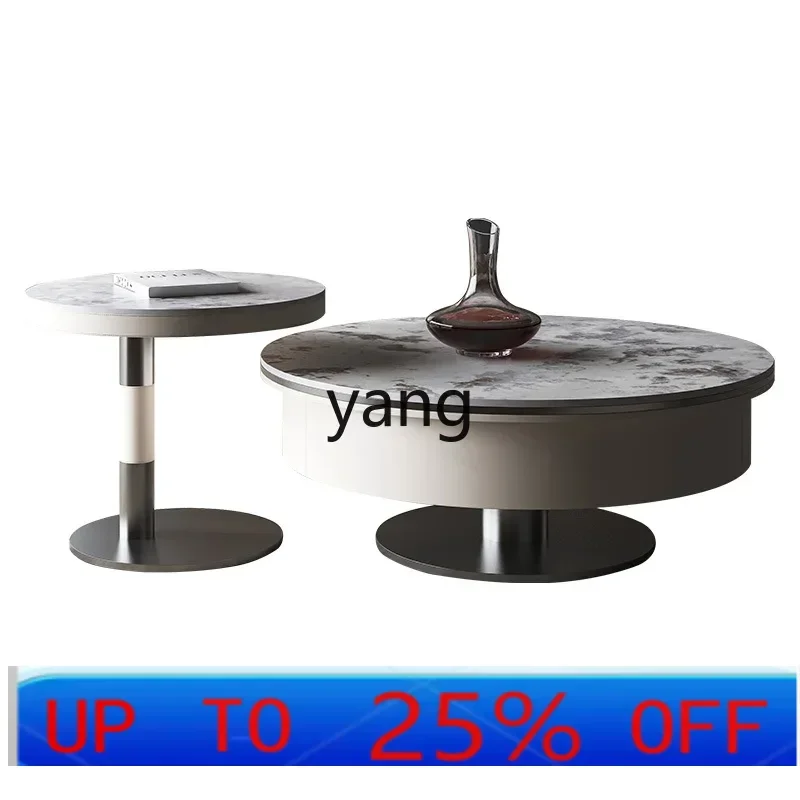 

LMM гостиная креативный круглый подвижный простой новый журнальный столик из жемчужной каменной плиты