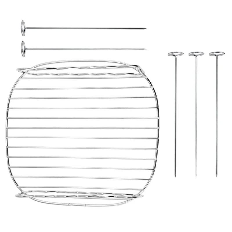 9M-Rack For Airfryers Household Air Fryer Double-Layer Air Fryer Rack Grill Barbecue Supplies-Needle Round