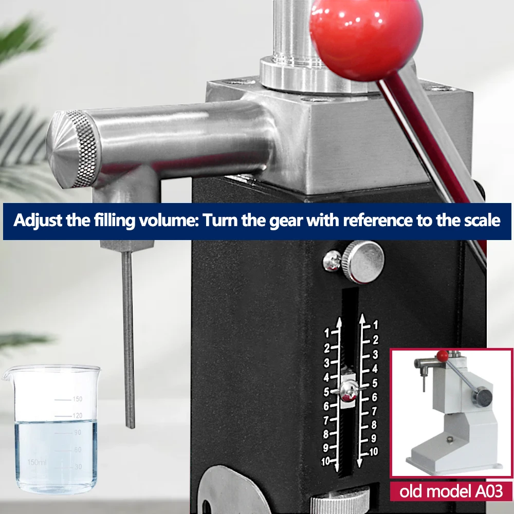 

5-50ml small hand pressure manual paste filling lip gloss with scale small bottle filling machine A03