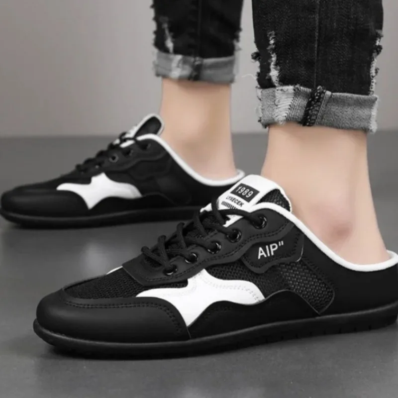 حجم 48 الرجال نصف النعال شبكة تنفس خفيفة الوزن حذاء كاجوال للرجال لا زلة Oft سوليد الراحة أحذية مسطحة Zapatos Hombre #4