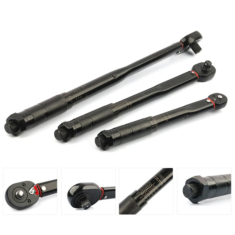 5-210N.m Torque Wrench 1/2\'\' 3/8\'\' 1/4\'\' Square Drive Preset Bicycle Torques Key Two-way Ratchet Car Bike Automotive Hand Tools