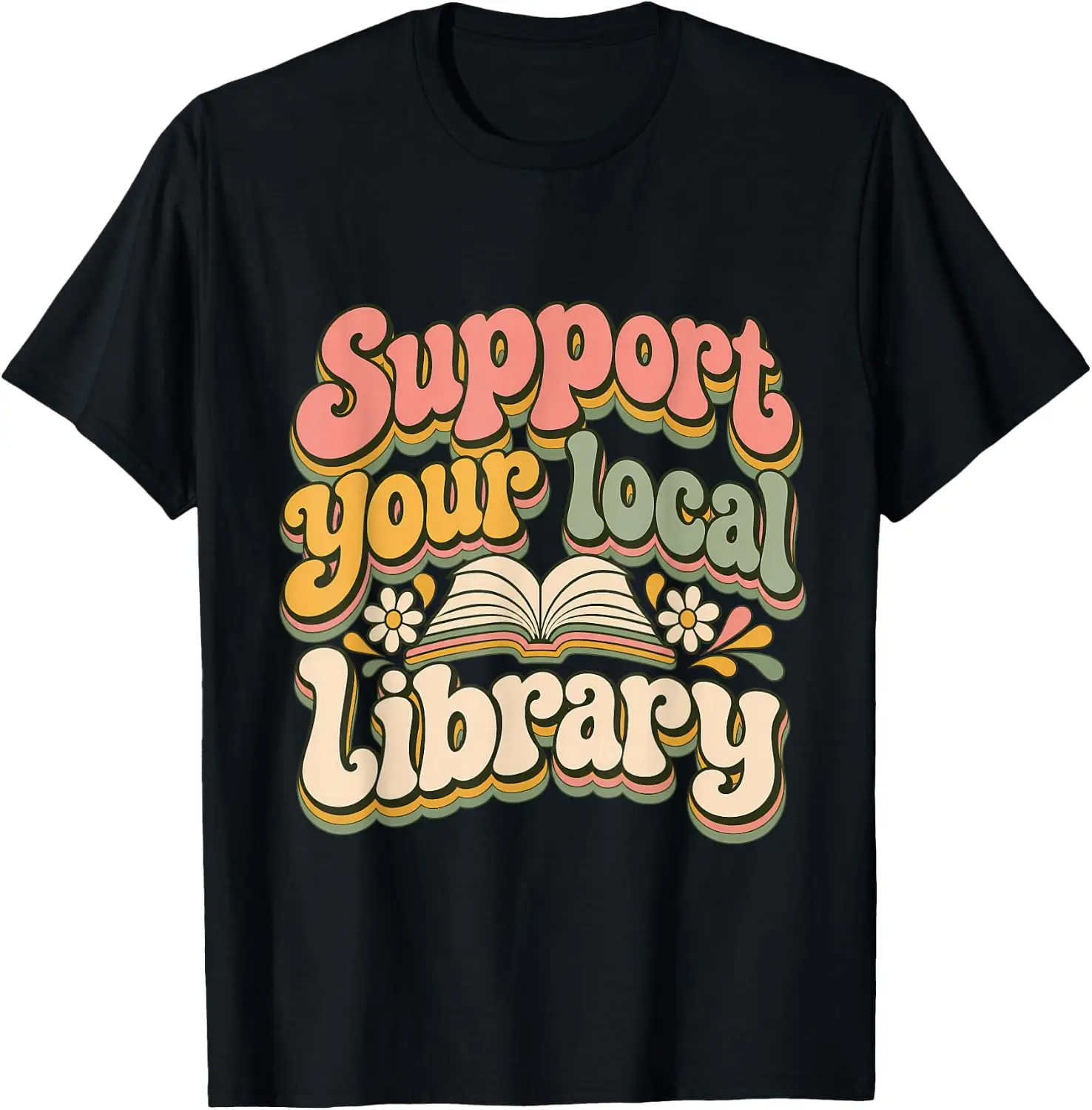 Support Your Local Library T-Shirt Halloween Loose-Fit Pure Cotton Short-Sleeve Top – Stylish, Breathable, Plus-Size – Christmas Gift