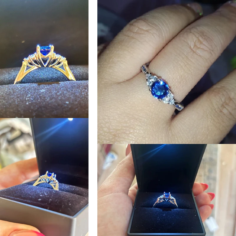 Trendy Rings 925 Silver Jewelry with Sapphire Zircon Gemstones Accessories for Women Wedding Engagement Finger Ring Wholesales