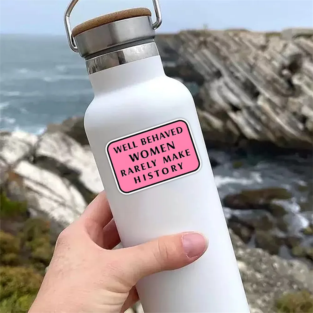 สติกเกอร์ตกแต่งลายคำคมสร้างแรงบันดาลใจ 10 ชิ้น สำหรับผู้หญิงที่มีพฤติกรรมดี ไม่บ่อยครั้งที่ทำประวัติศาสตร์  สำหรับติดบนแล็ปท็อป โทรศัพท์ ขวดน้ำ  งานศิลปะสร้างแรงบันดาลใจ