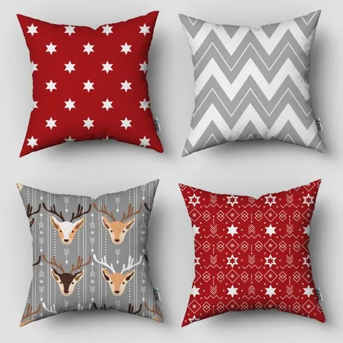 İnstababyrooms New Year Pattern Christmas Series Digital Printed Quad Pillow decorate Case Model 061