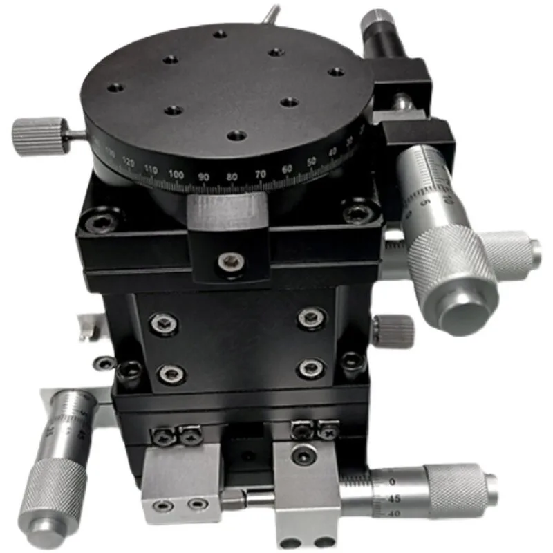 For manual cross guide micrometer slide XYZR axis high precision optical displacement platform