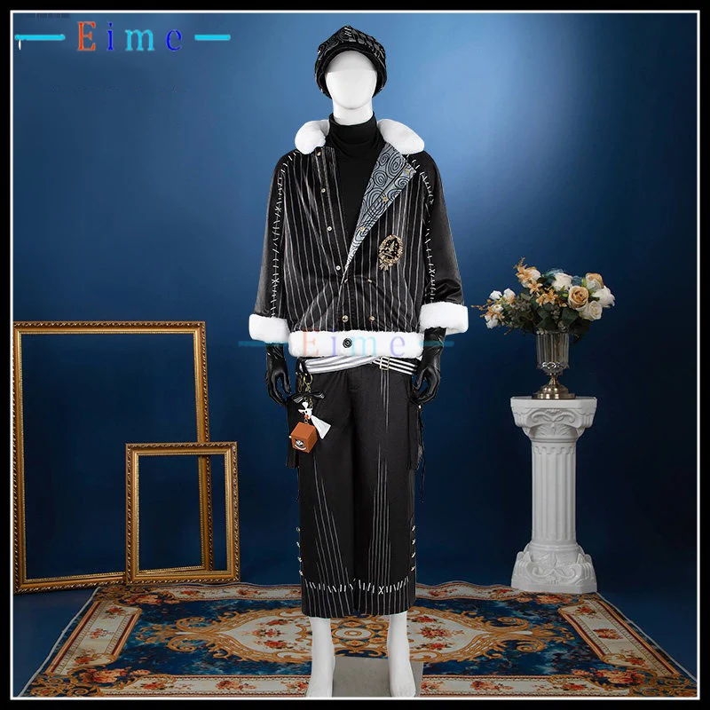 

Silver Cosplay Costume Game Twisted Wonderland Men Fancy Party Suits Top Pants Coat with Hat Halloween Uniforms Custom Made