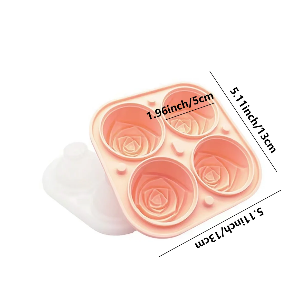 1 Food-Grade Silicone Ice Cube Tray and Ice Cream Mold, Rose-Shaped Mold Ice Tray, Can Make 4 Ice Cubes, Non-Stick Tray Suitable for DIY Flavored Ice Cubes, Food, and Smoothies - Press Release