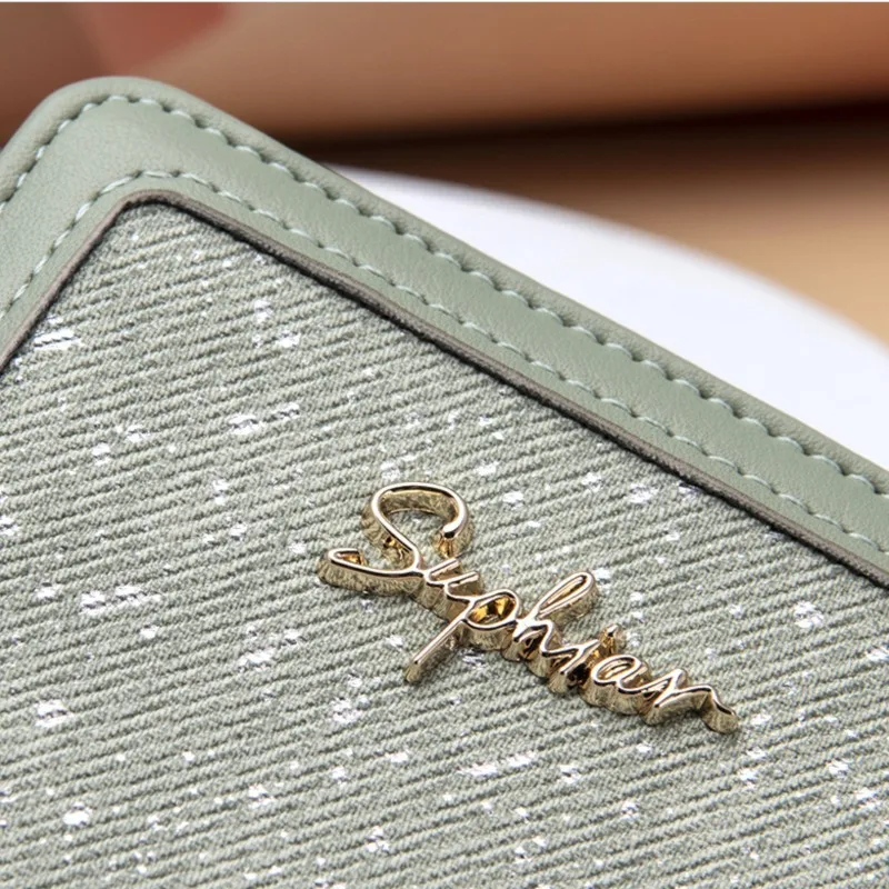 Dompet Mewah Desainer Kelas Atas Untuk Wanita Bahan Kulit PU Dengan Ritsleting Tempat Kartu Lipat Dompet Koin Wanita Carteras Monederos De Mujer