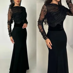 Customized    Retro Asymmetrical One-Shoulder Mermaid Evening Lace Hugging Velour Saudi Arabia es