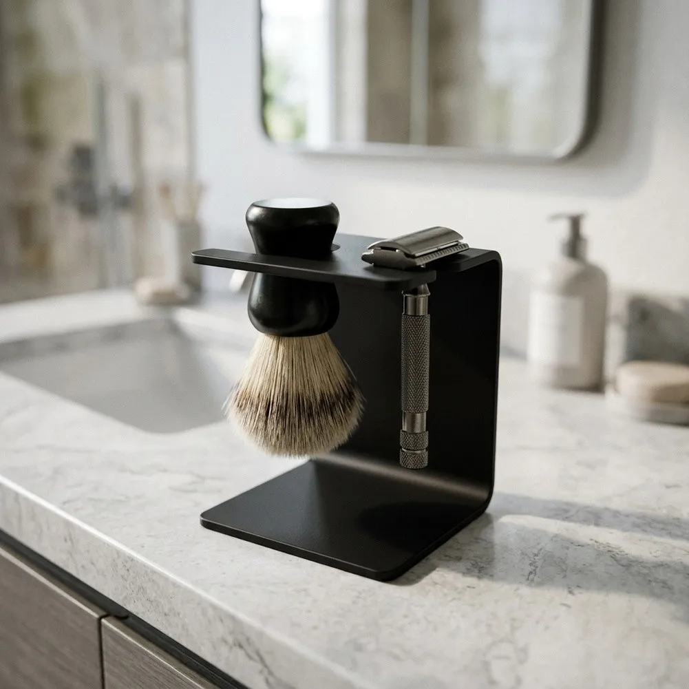 Elegant Desktop Storage Stand For Razors And Brushes Desktop Storage Braacket For Shaving Brush And For Razors Holder