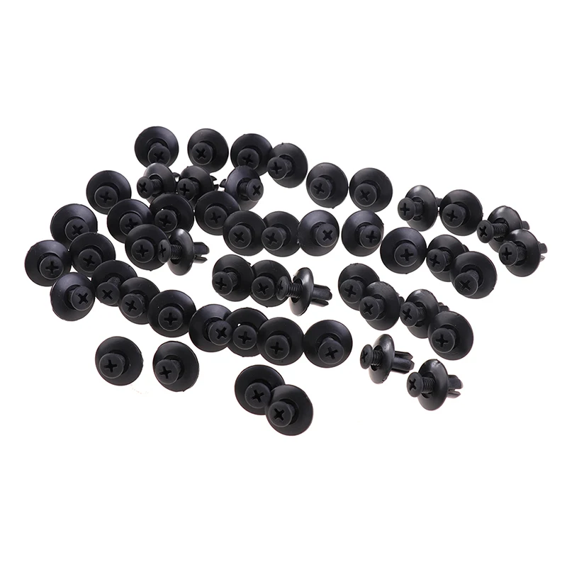 50pcs Universal Car Bumper Fender 8mm Hole Plastic Rivets Fastener Screw