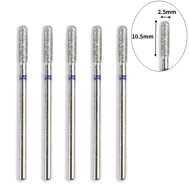 5 pezzi set di punte per trapano per unghie diamantate 3/32 "fresa per accessori per manicure pedicure accessori per macchine per trapano per unghie elettrico