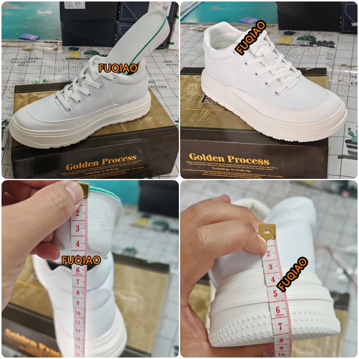 Men 7CM Hidden Height Increasing Shoes Genuine Leather Solid Color Casual Sneakers Comfortable Fashion Non Slip Elevator Sports