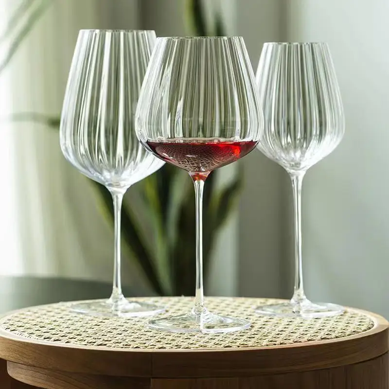 Light Luxury Vertical Stripe Wine Cup Drinkware Glass Whiskey Glasses for Champagne Copas Original Cocktail Glasses Set Cups Bar